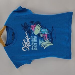 Senor Frog's Fitted T Shirt Size L Blue Graphic Tee Mexico Beach Time